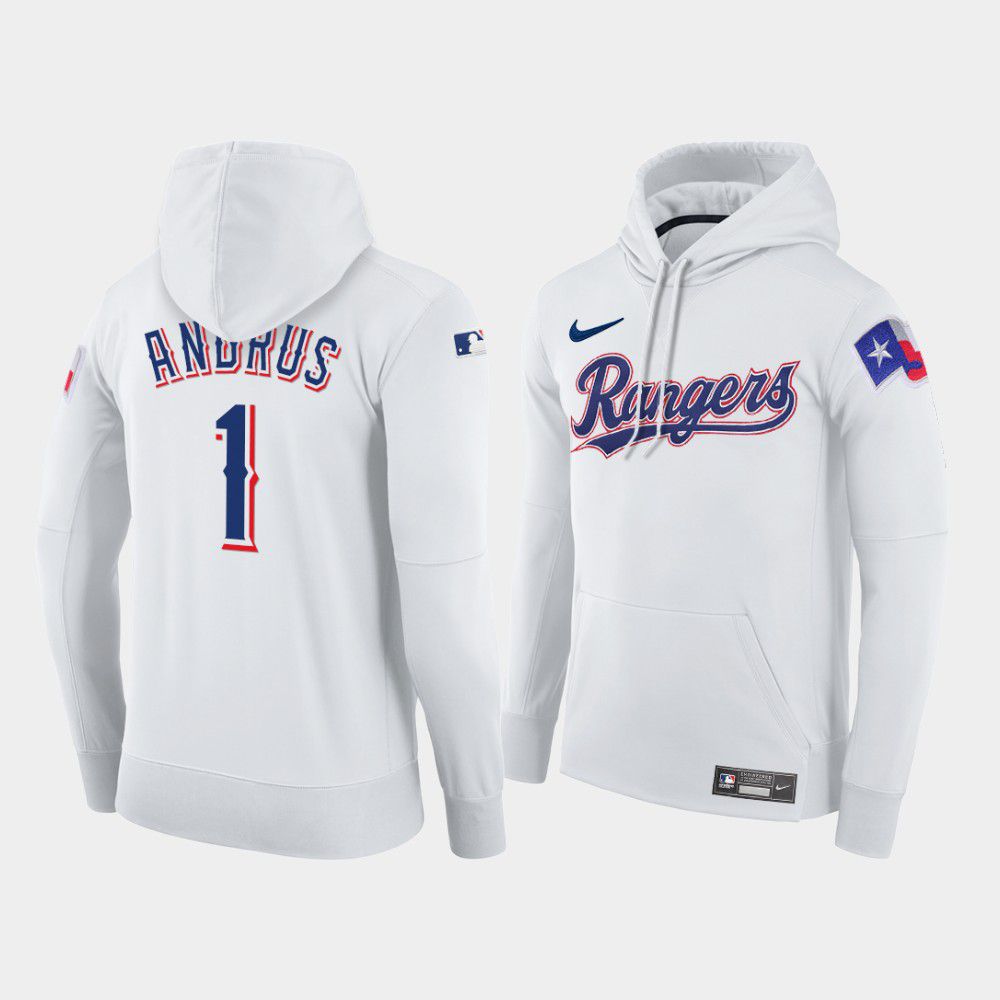 Men Texas Rangers #1 Andrus white home hoodie 2021 MLB Nike Jerseys->customized mlb jersey->Custom Jersey